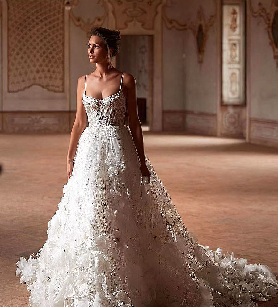 Wedding Ball Gown Dresses Ae High Neck Long Sleeve Vestido Novia Embroidery D Wers Robe De Mariee 0228Lz
