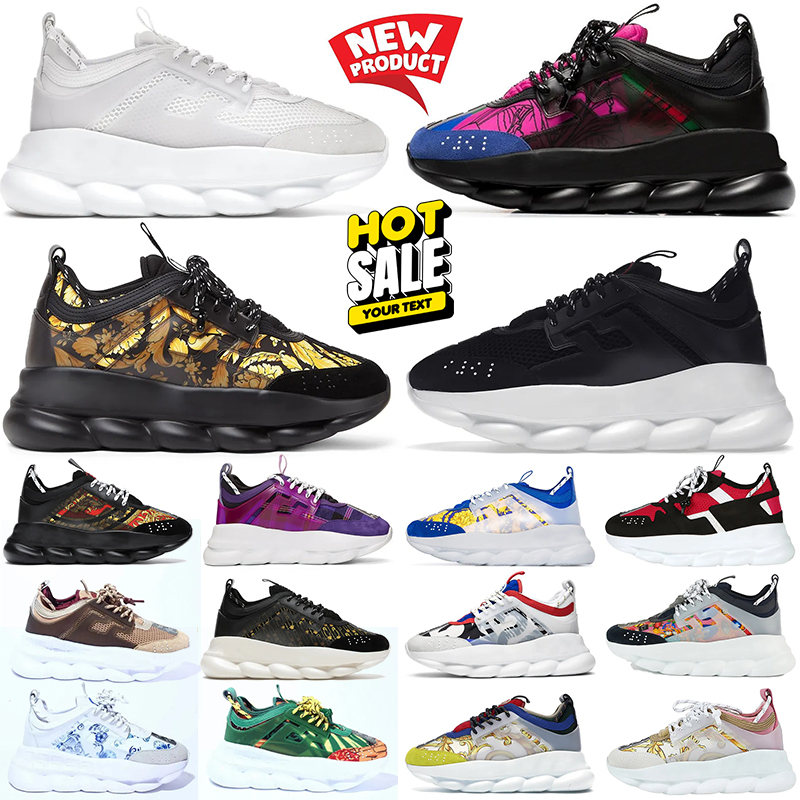 designer casual shoes chain reaction sports trainers for men women triple Black White Multi Color Rubber Suede Red Blue Purple Yellow outdoor sneaker