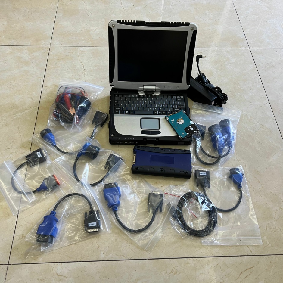 truck diagnostic tool interface nexiq125032 usb link heavy duty scanner with laptop cf19 touch screen ram 4g full cables