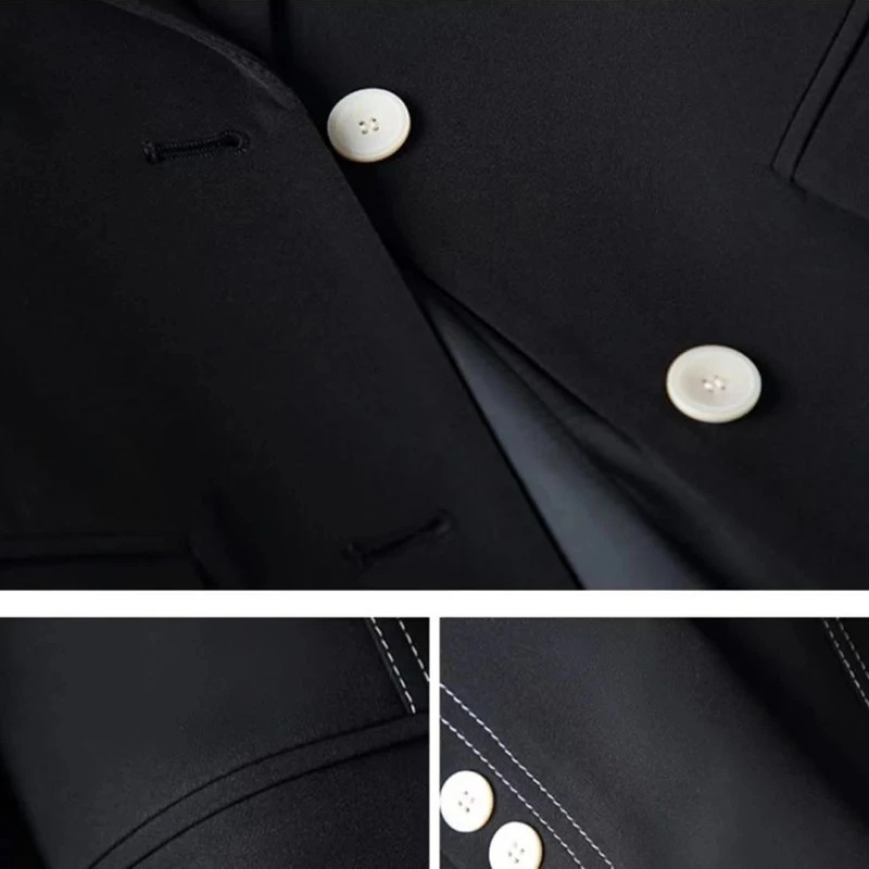 White Suit Jacket Women Black Blazer Slim Long Sleeve Chic Korean Coats Spring Autumn Jacket Clothing 240306