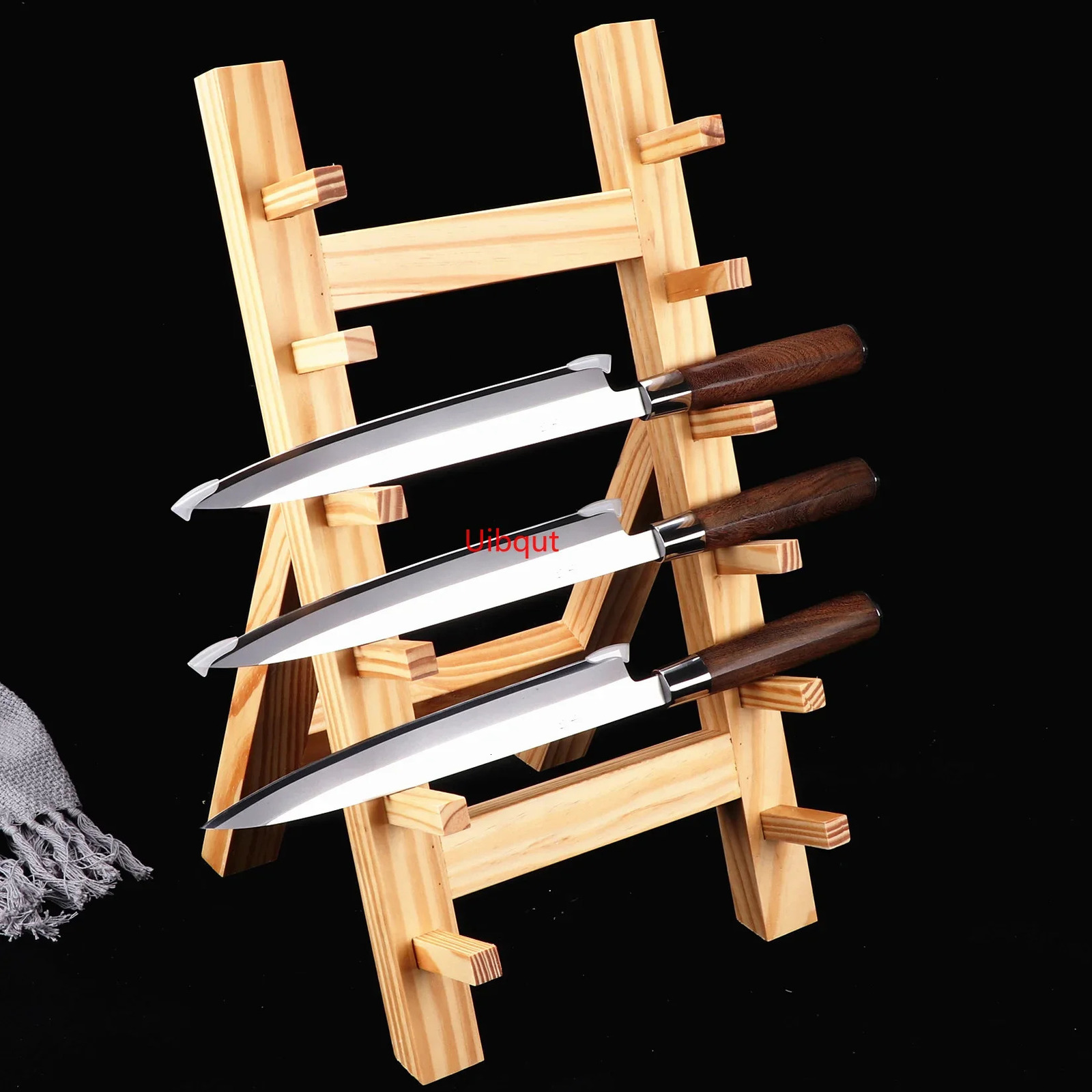Japanese bayonet wooden knife rest holder swinging rack shelf willow sushi chef tool maker 240304