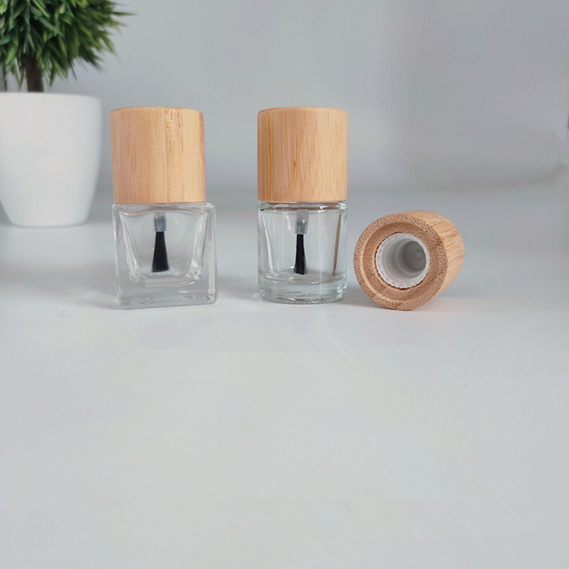 5ml 8ml 10ml Empty Nail Polish Gule Bottles Contaiers Glass Nail Gel Packing With Brush Bar With Bamboo cap