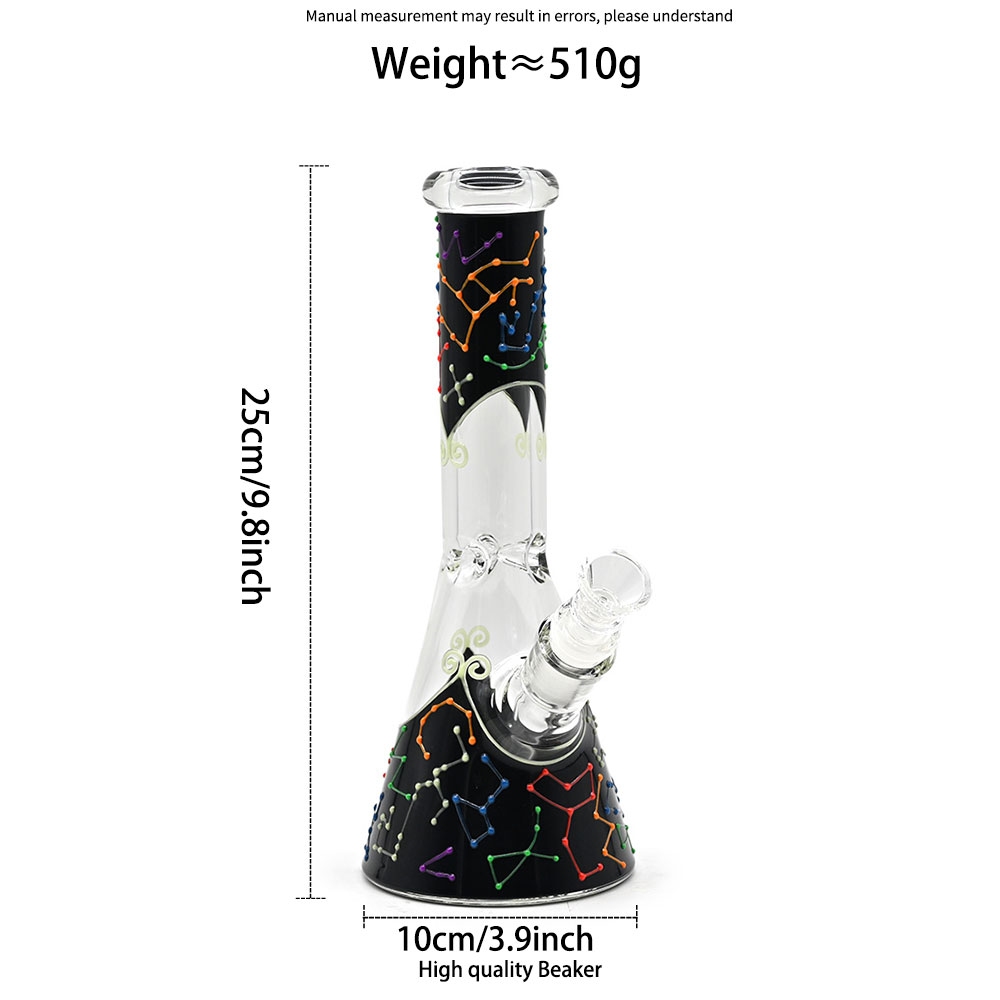 Colored Constellation Pattern With Luminous Glass Water Pipe,Borosilicate Glass Handicraft,Glass Hookah,Glow In Dark,Glass Bongs,Smoking Accessaries