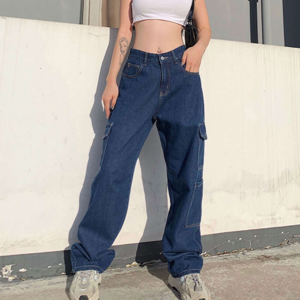 2024 Summer New Women's Multi Pocket High Waist Slimming Casual Straight Leg Pants