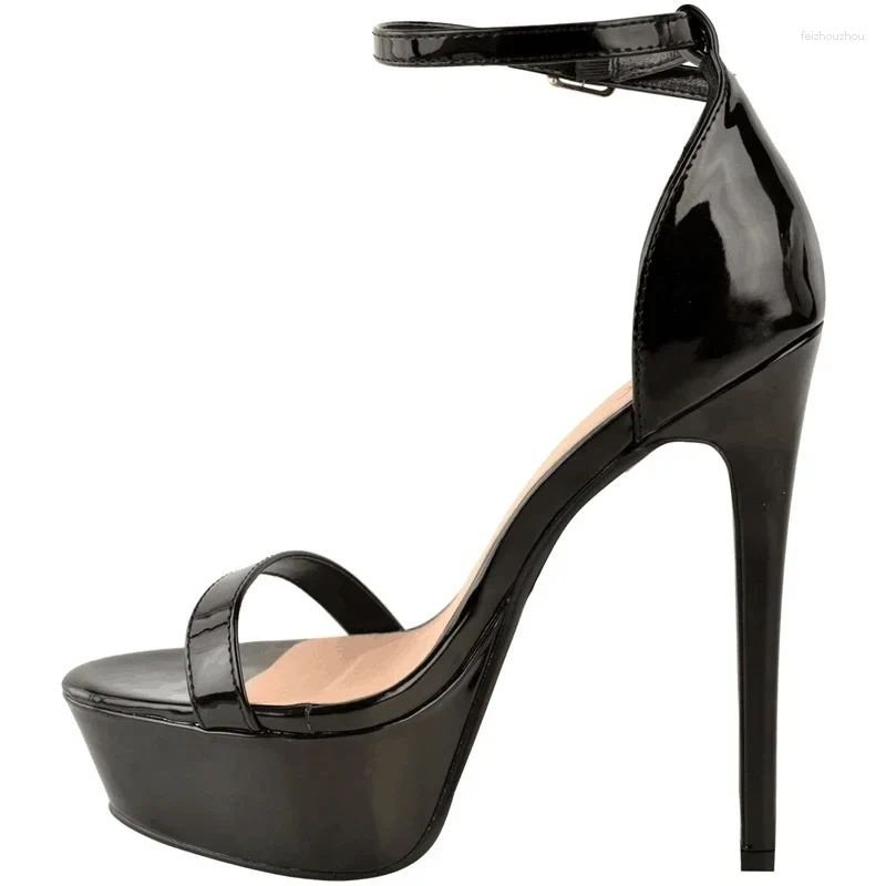 Sandals Women Stilettos Sexy Pumps Open Toes Supper High Heels Nighclub Platform Black Nude Party Wedding Shoes Large Size 43