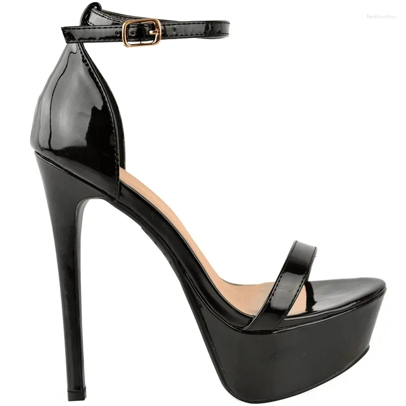 Sandals Women Stilettos Sexy Pumps Open Toes Supper High Heels Nighclub Platform Black Nude Party Wedding Shoes Large Size 43