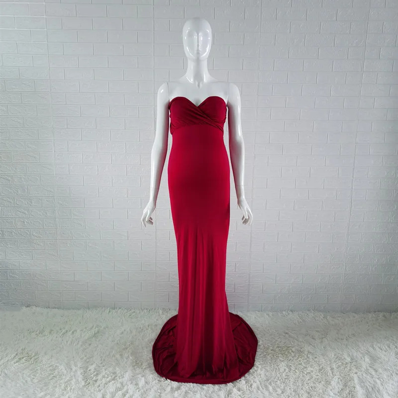 Stretchy Cotton Maternity Pography Dresses Offtheshoulder Fitting Pregnant Woman Baby Shower Pregnancy Po Shoot 240309