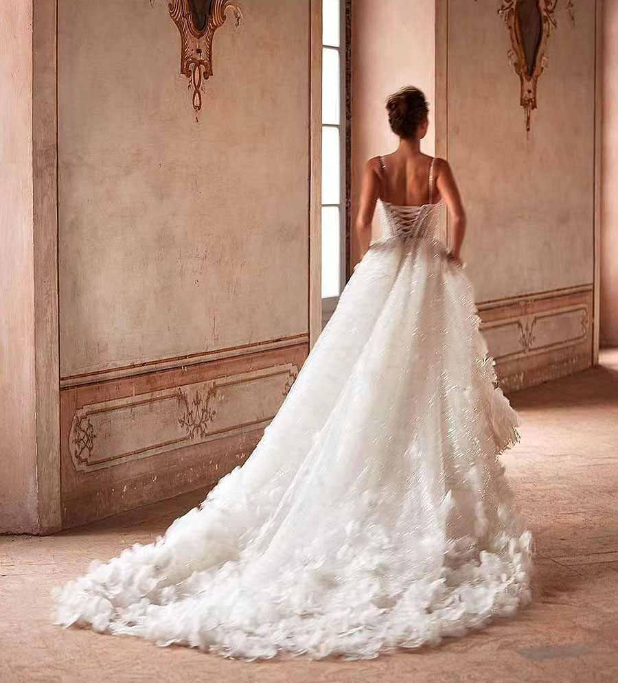 Wedding Ball Gown Dresses Ae High Neck Long Sleeve Vestido Novia Embroidery D Wers Robe De Mariee 0228Lz