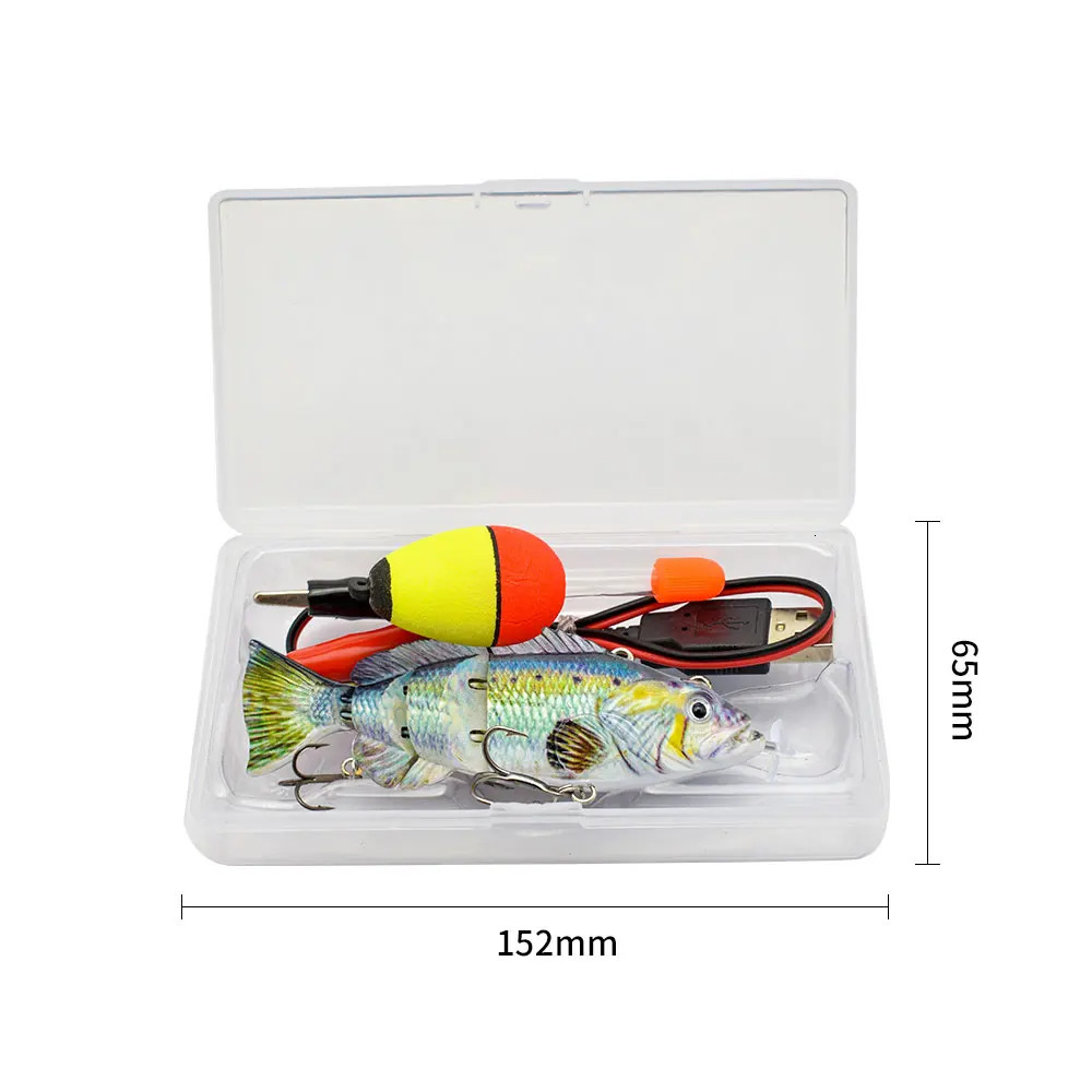 small 10cm Robotic Swimming Lures Fishing Auto Electric Lure Bait Wobblers For Swimbait USB Rechargeable Flashing LED light 240306
