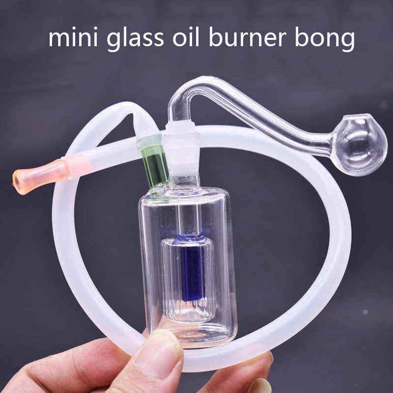 2pcs Matrix Hookah Glass Oil Burner Bong Water Pipes Birdcage Perc Small Smoking Water Pipe Dab Rig AshCatcher with Male Glass Oil Burner Pipes and Silicone Tube