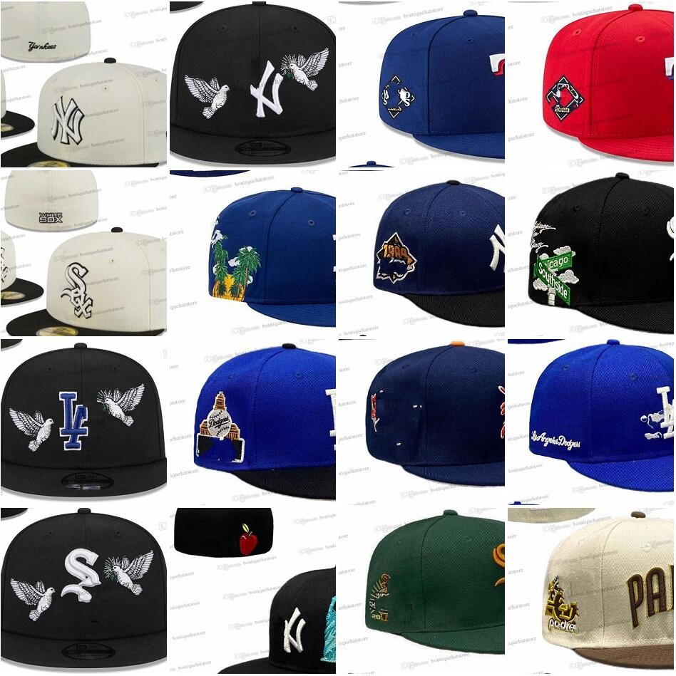49 Colors Mens Baseball Fitted Hats Brown SD Sport Full Closed Designer Caps Black Color New York baseball cap Chapeau Stitched A Lettter Love Hustle Dec03-02
