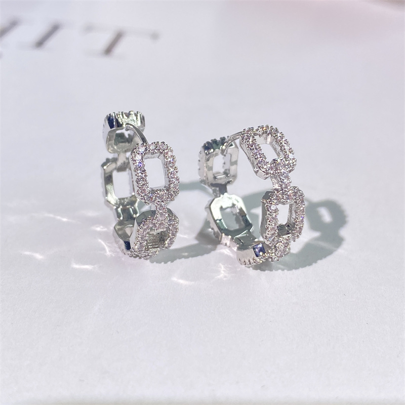 2024 Choucong Clip Earrings: Sterg Sier Gold Plated Pave White 5A Cubic Zirconia Jewelry for Women