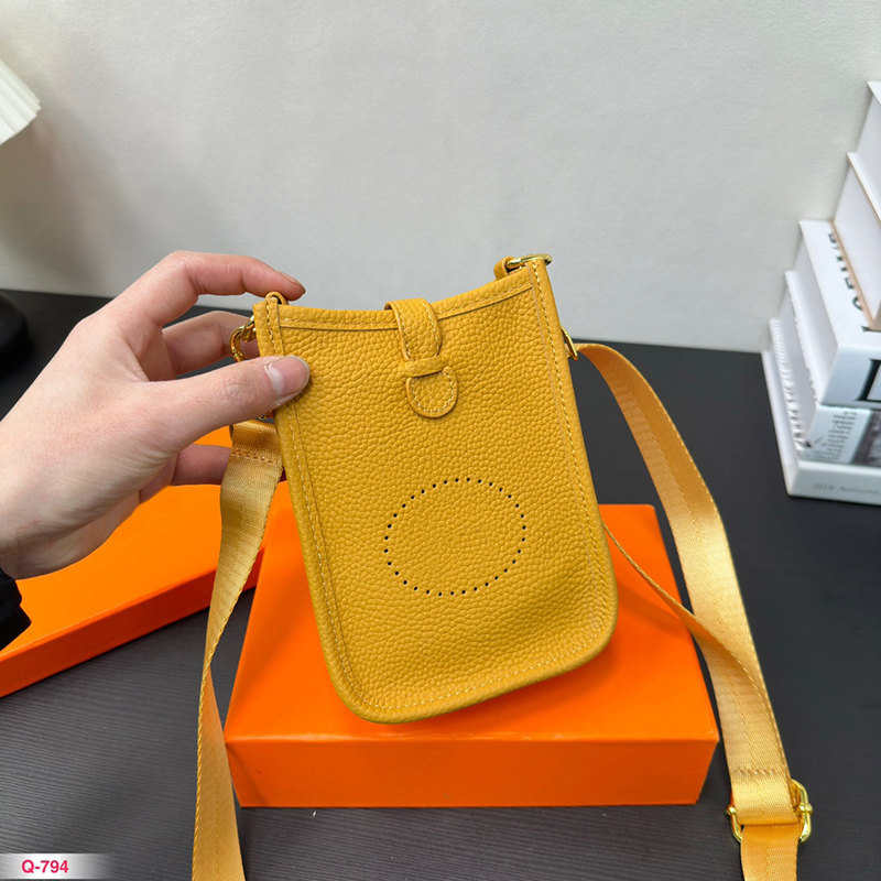 Mini Phone Crossbody Shoulder Bag Man Woman Designer Small Purse Classic Hollow Out Letter Colourful Wallet with Box