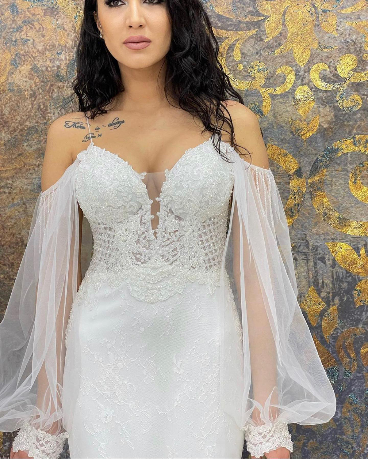 Simple Applique Mermaid Wedding Dress Spaghetti Straps Bridal Gowns Puff Sleeve Sweep Train Bride Dresses Custom Made Plus Size