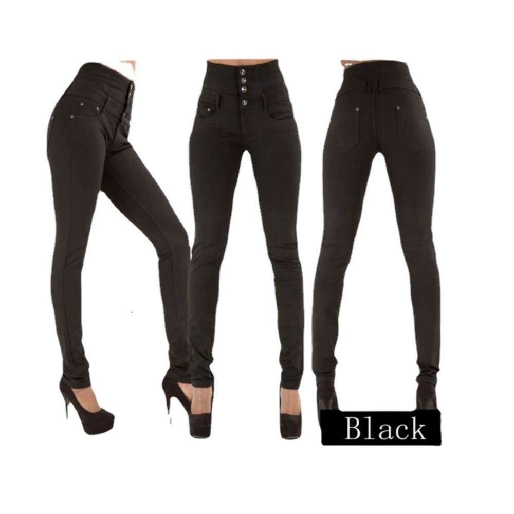 2024 New High Waist Fashionable Elastic Denim Leggings
