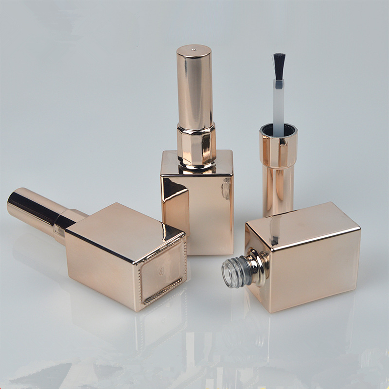 15ml Nail Polish Bottle Rose Gold Empty Nail Gel Bottle with Brush Glass Nail Beauty Container Vial