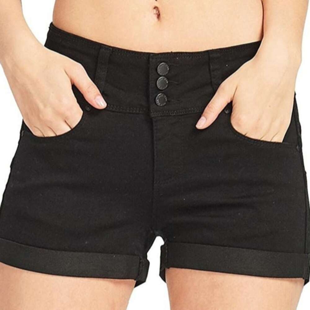 Women's New Waistband Multi Color Denim Elastic Shorts