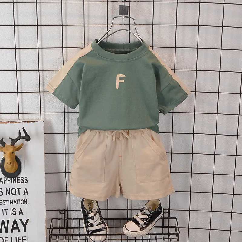 Clothing Sets New Children Baby Boy Clothes Summer Fashion Letter T Shirt Shorts 2Pc/Sets Toddler Casual Sportswear Kids Tracksuits 1-5 Years