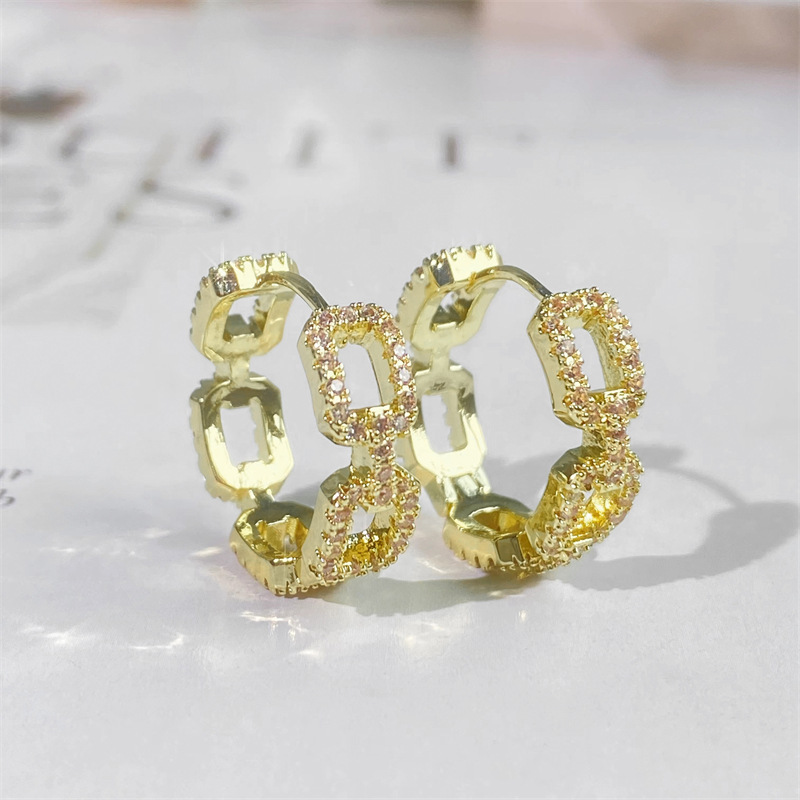 2024 Choucong Clip Earrings: Sterg Sier Gold Plated Pave White 5A Cubic Zirconia Jewelry for Women