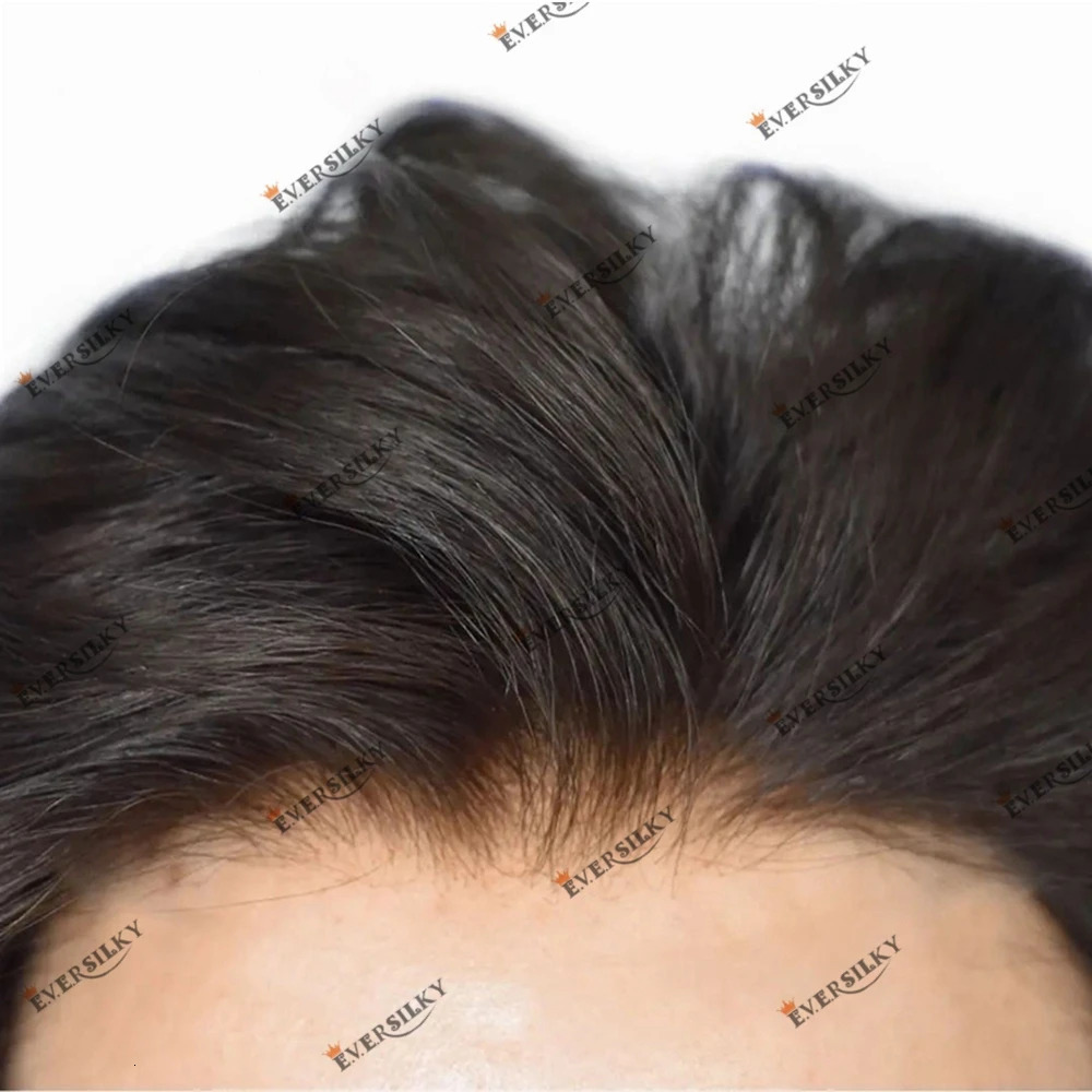Natural Hairline Mens Toupee V-loop 0.06-0.08mm PU Base Hair Replacement System Straight/Wavy Hair for Options Blonde 240312