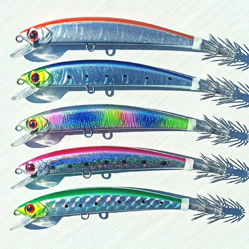 5pcs 14cm/23g sinking octopus jig squid jigs fishing squid lures Hard fishing lure strong fishing hook 240306