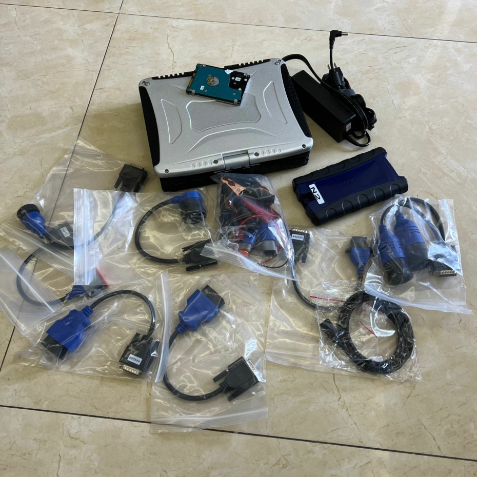 truck diagnostic tool interface nexiq125032 usb link heavy duty scanner with laptop cf19 touch screen ram 4g full cables