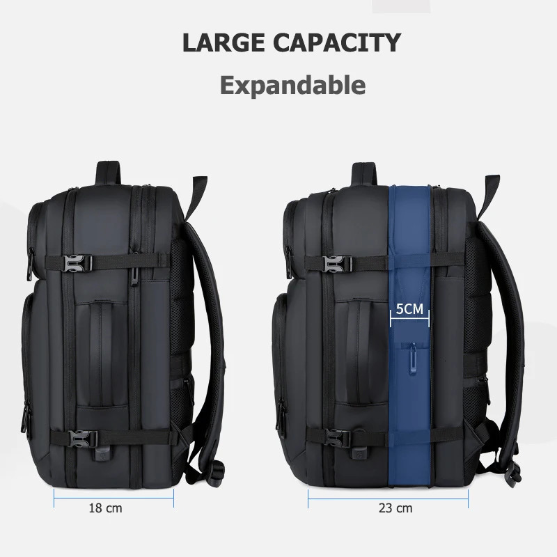 40L Expandable Backpacks USB Charging Port 17 inch Laptop Bag Waterproof Business National Flag Travel 240313