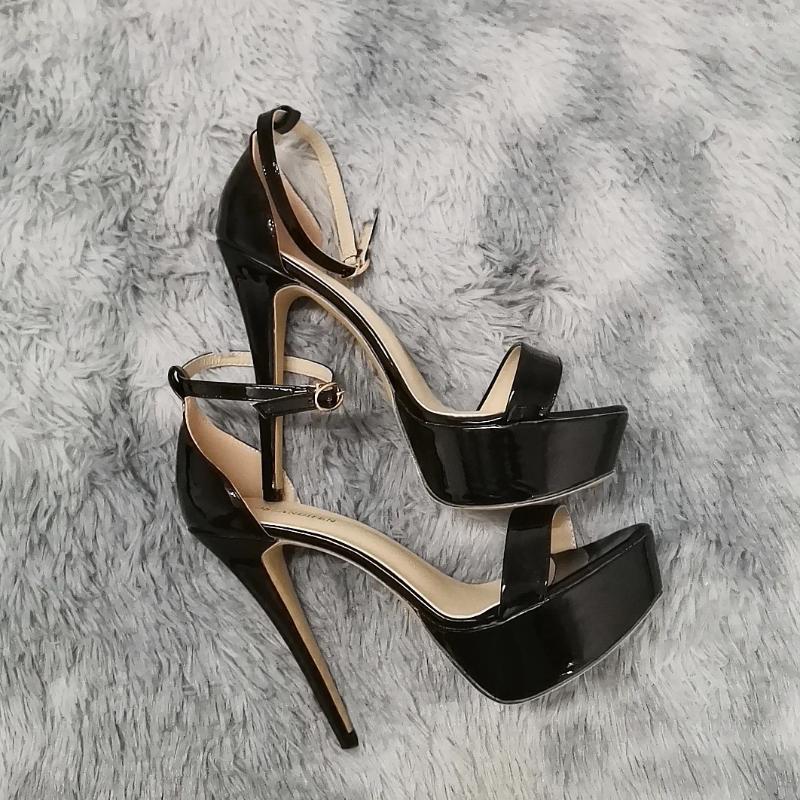 Sandals Women Stilettos Sexy Pumps Open Toes Supper High Heels Nighclub Platform Black Nude Party Wedding Shoes Large Size 43