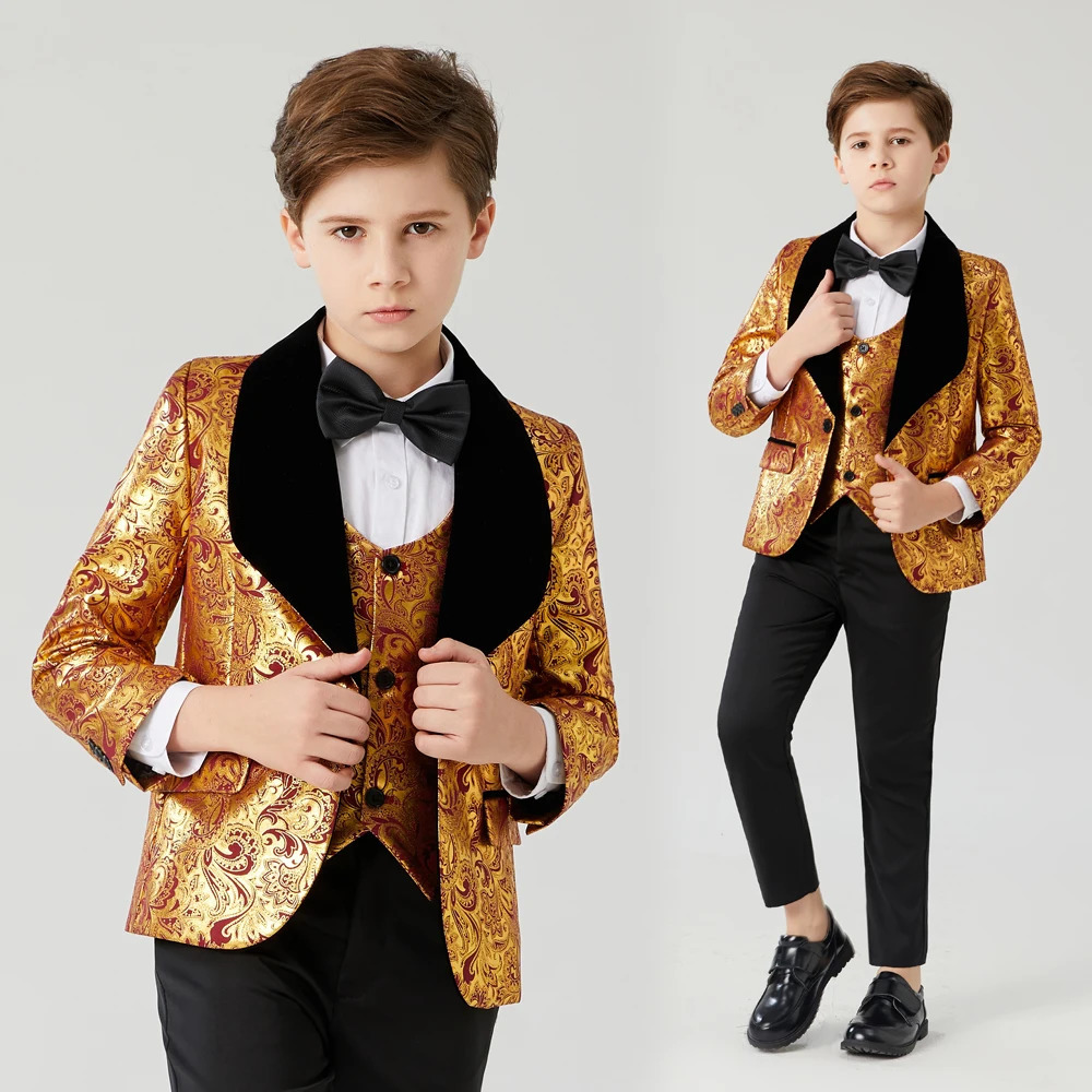 Boys wedding suits shawl lapel boys mens suits 3 piece Boys Formal Wear slim fit Boy Suit Prom Suit JacketPantsTieVest 240304