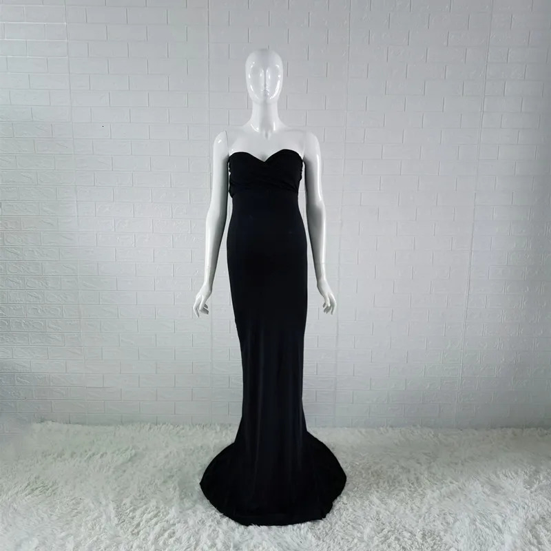 Stretchy Cotton Maternity Pography Dresses Offtheshoulder Fitting Pregnant Woman Baby Shower Pregnancy Po Shoot 240309