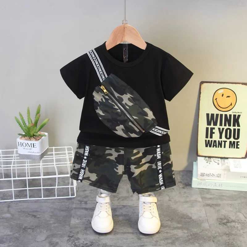 Clothing Sets New fashion summer baby girl clothing childrens sports T-shirt shorts 2PCS/set childrens clothing childrens track and field clothingY241