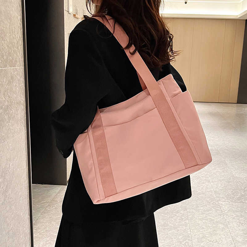 Women's Bag Solid Color Tote Bag Shoulder Bag Casual and Simple Mommy Outgoing Bag Canvas Handbag 240315