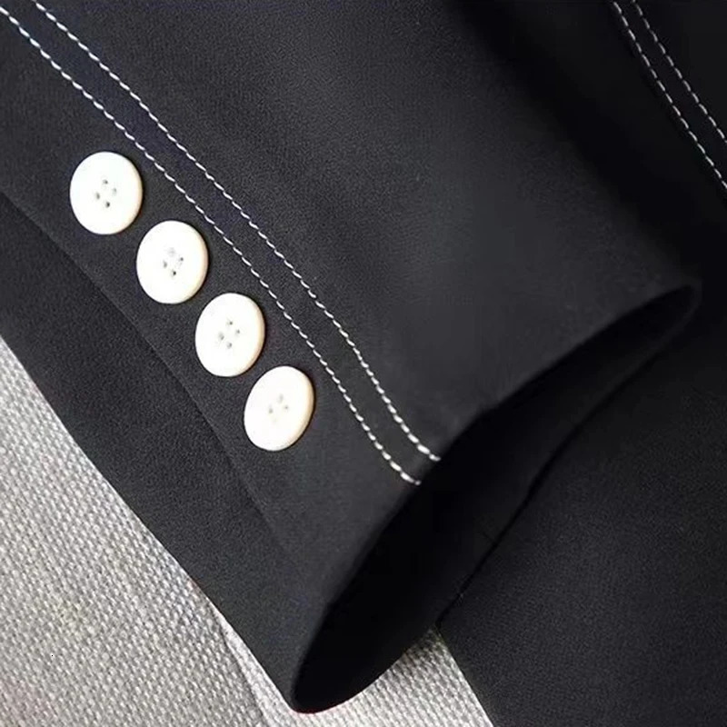 White Suit Jacket Women Black Blazer Slim Long Sleeve Chic Korean Coats Spring Autumn Jacket Clothing 240306