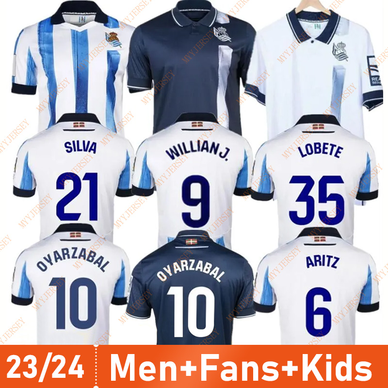 2023 2024 Real Sociedad Soccer Jerseys CHO TAKE KUBO OYARZABAL SADIQ ANDRE SIA ZUBIMENDI BRAIS MENDEZ MERINO LE NORMAND home away Men and kids 23 24 football