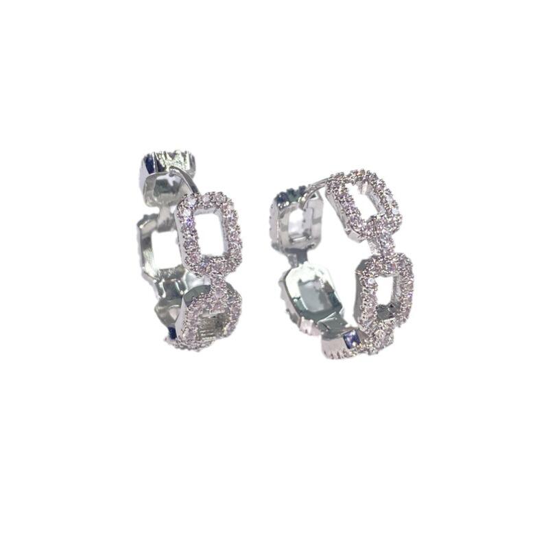 2024 Choucong Clip Earrings: Sterg Sier Gold Plated Pave White 5A Cubic Zirconia Jewelry for Women