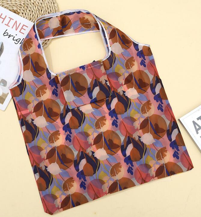 DHL100pcs Shopping Bags Medium Foldable Waterproof Storage Eco Reusable Polyester Cartoon Tote Bag Size40*60cm