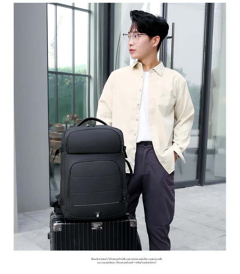 40L Expandable Backpacks USB Charging Port 17 inch Laptop Bag Waterproof Business National Flag Travel 240313