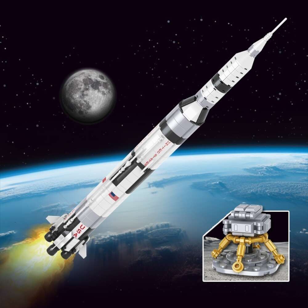 Models 3D Puzzle Carrier Rocket Saturn 5 Structures Small Particle Building Kit Block Toy