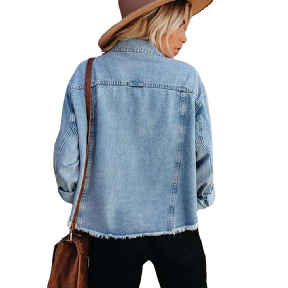 2024 New Denim Coat Women's Street Trendy Loose Fur Short Jacket