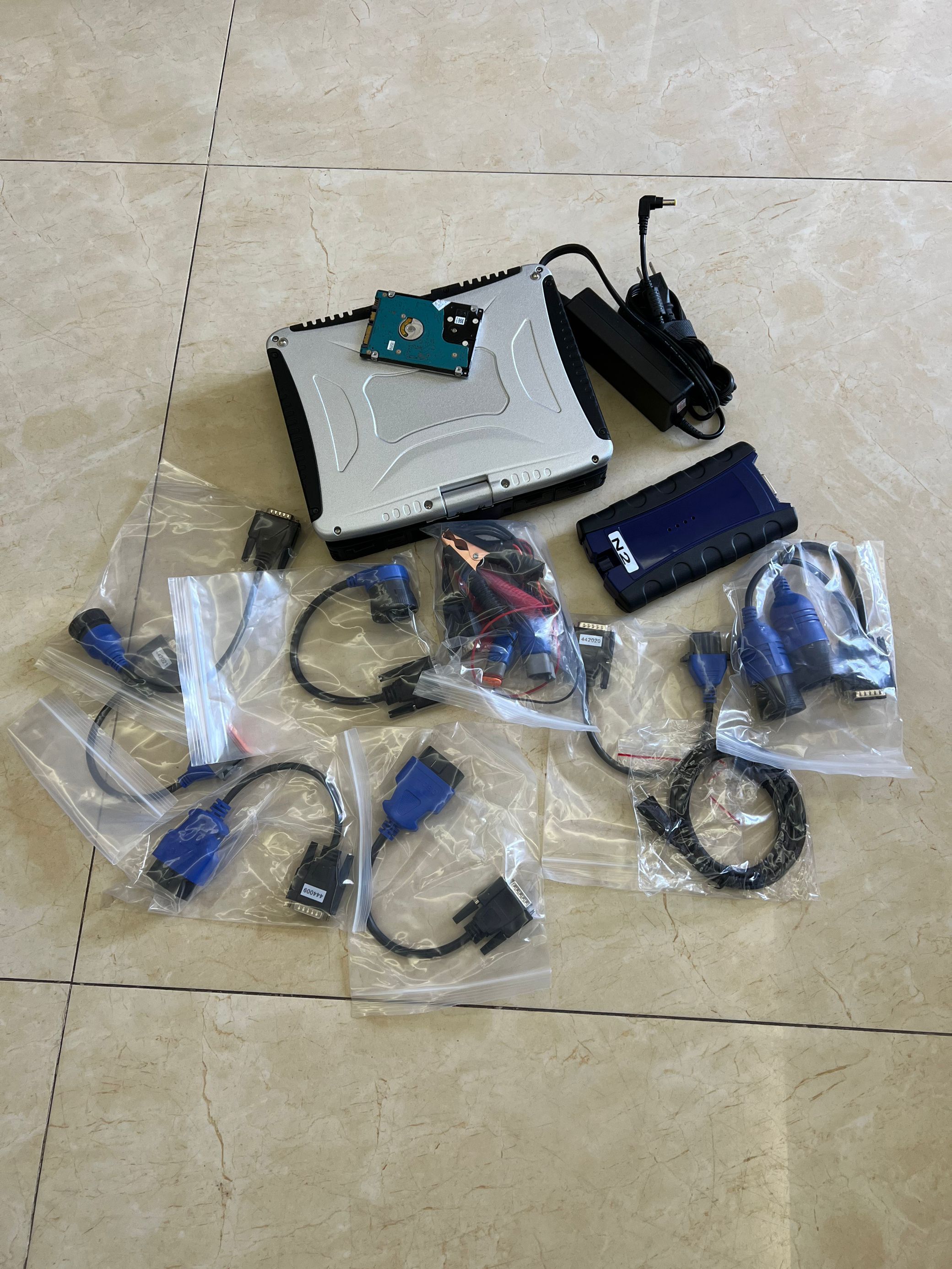 truck diagnostic tool interface nexiq125032 usb link heavy duty scanner with laptop cf19 touch screen ram 4g full cables