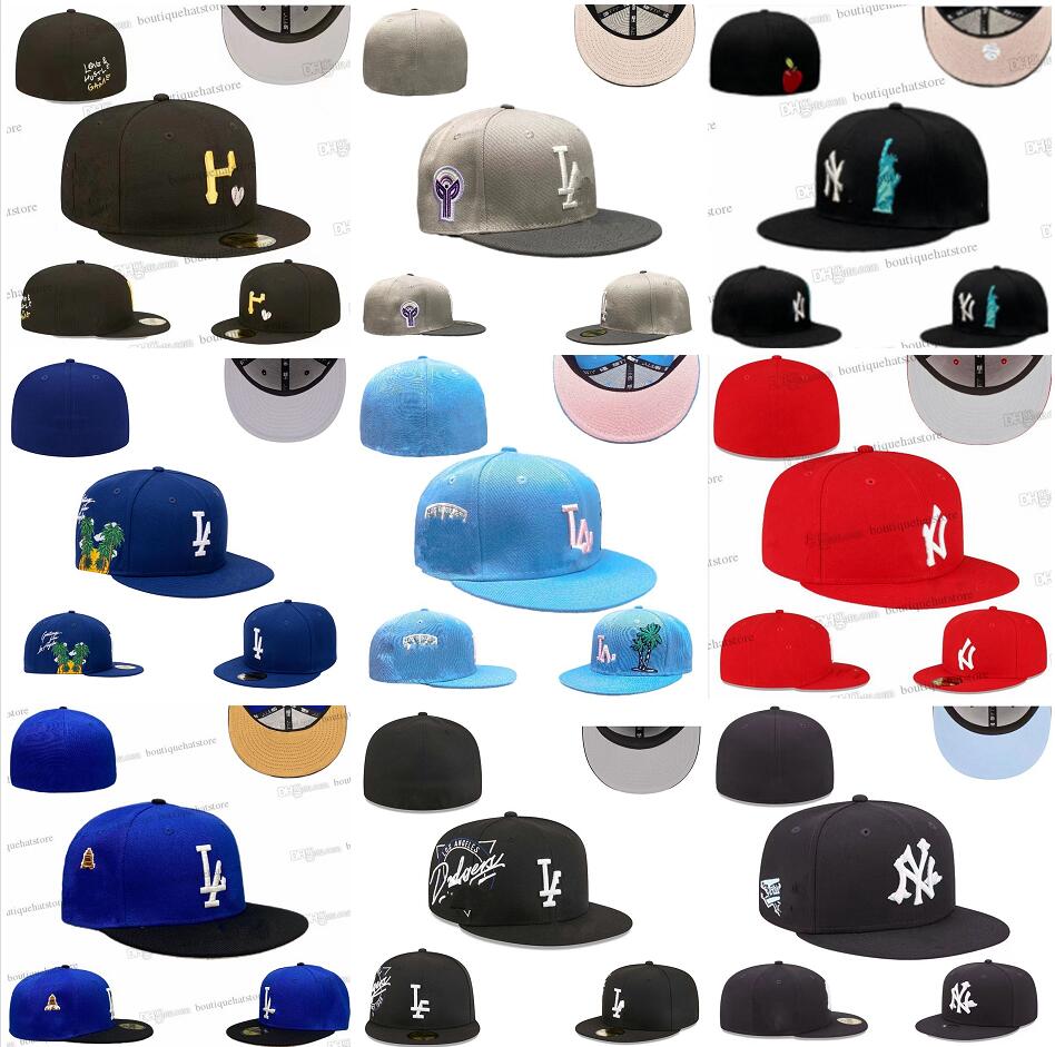 2024 37 Colors Mens Baseball Fitted Hats Classic Royal Blue Red Color Angeles2