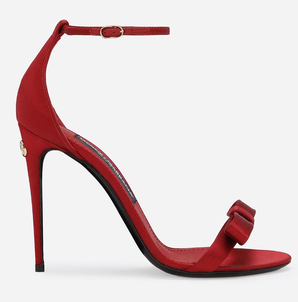 24 Elegant Brand Women Keira Sandals Shoes Satin Bow High Heels Black Red Party Wedding Pumps Gladiator Sandalias With Box.EU35-43