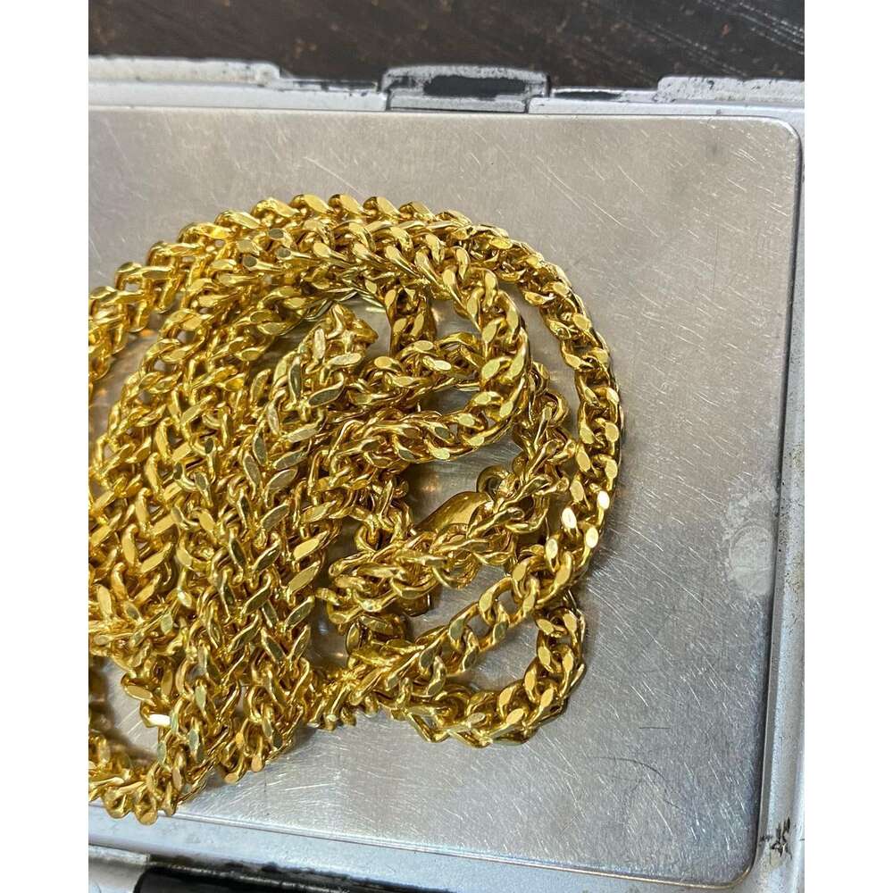 Mens Gold Chains Necklace 4-20mm Flat 10k/14k/18k Yellow Solid Heavy Gold Cuban Link Chains