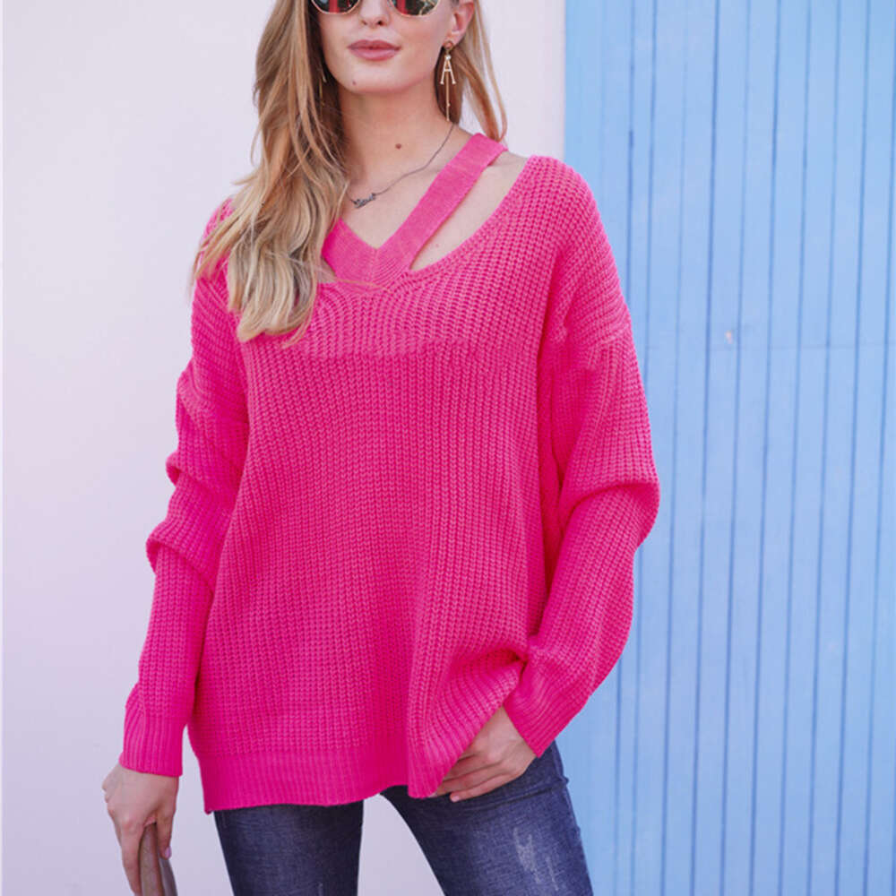 2024 New Loose and Lazy Style Long Sleeved Pullover Knitted Sweater for Women