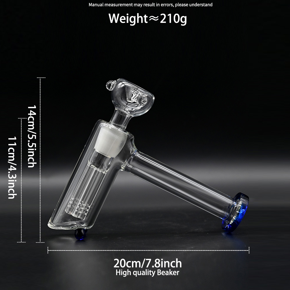 1pc,7.9in,Glass Bubbler With Fixed Diffuser Downstem Water Pipe Bongs,Borosilicate Glass Hammer Pipe,Glass Hookah,Hand Painted,Home Decorations,Smokin
