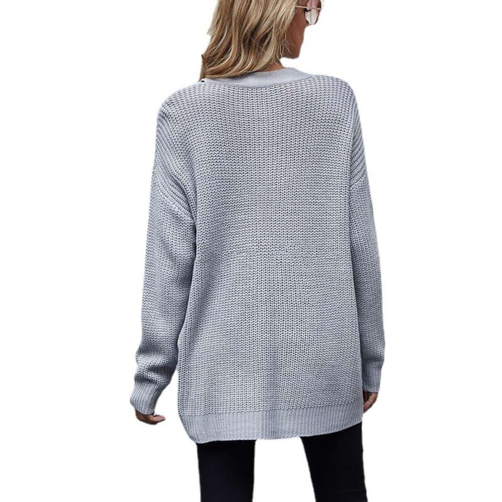 2024 New Loose and Lazy Style Long Sleeved Pullover Knitted Sweater for Women