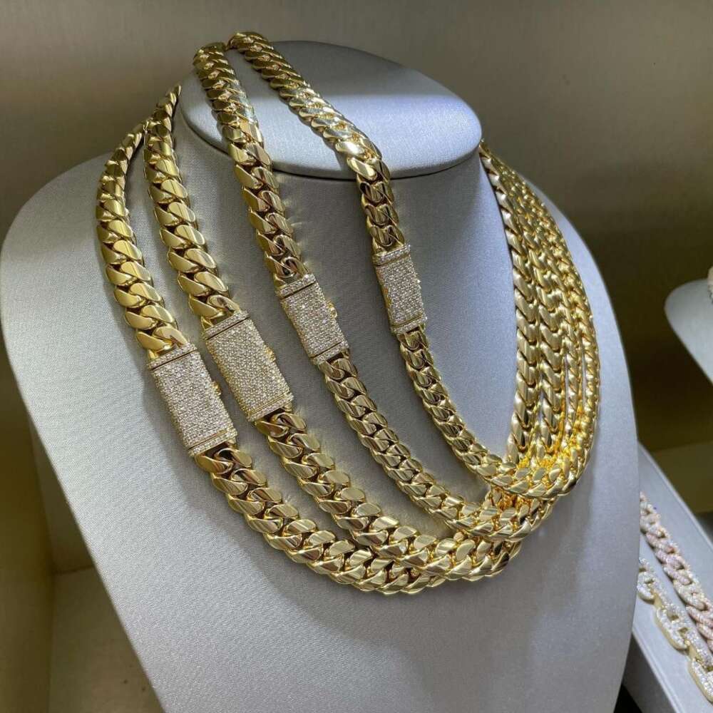 Pure Solid Gold Statement Necklace Real Gold Chains 10k 14k Manufactured in Miami Available in United States of America + Canada
