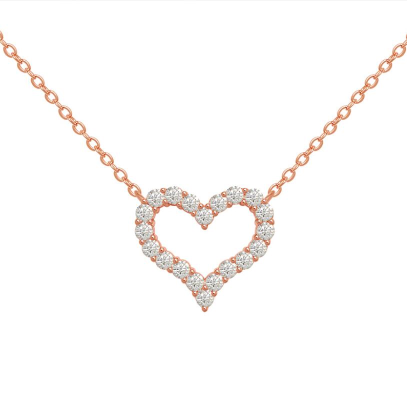 2024 Choucong Brand Heart Pendant Simple Fashion Jewelry Sterg Sier Rose Gold Fill 5A Cubic Zircon CZ Dia Gemstones Women Party Clavicle Necklace Gift