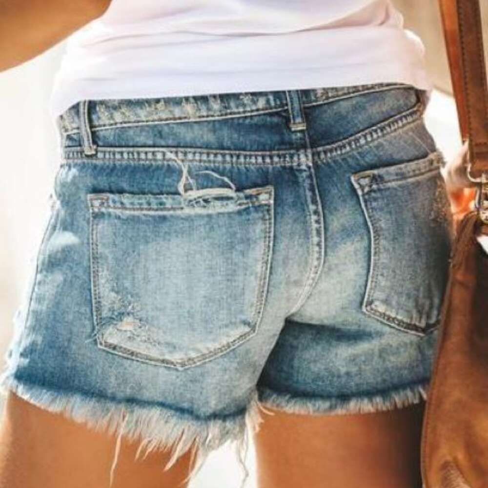 Versatile and Distressed Denim Shorts for Women 20011#