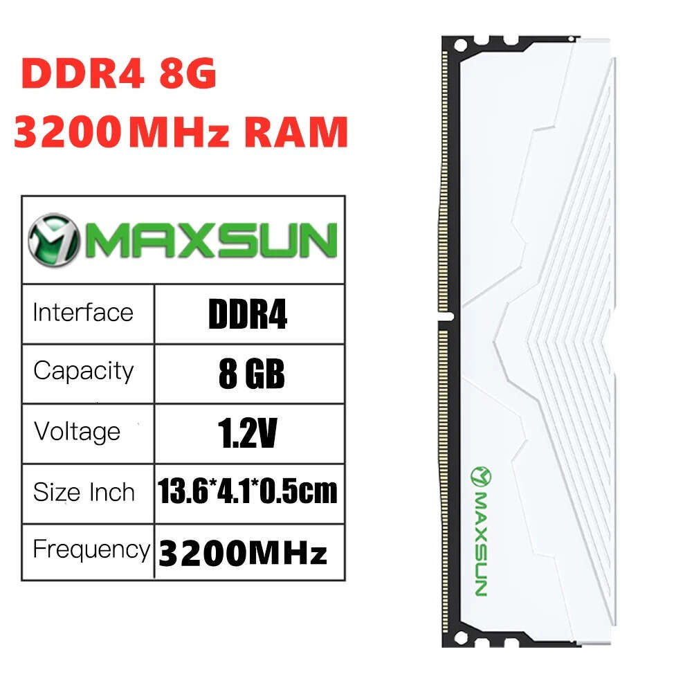 MAXSUN Full New Terminator B550M Motherboard with AMD Ryzen 5 5600G CPU Set and DDR4 3200Mhz*2 RAM AM4 M.2 for Desktop Gaming PC